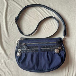 Brighton Navy Blue Crossbody Bag Silver Accents